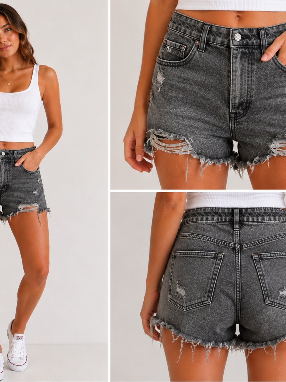 Wild Fable Distressed Black Denim Cutoff Shorts – Size 6